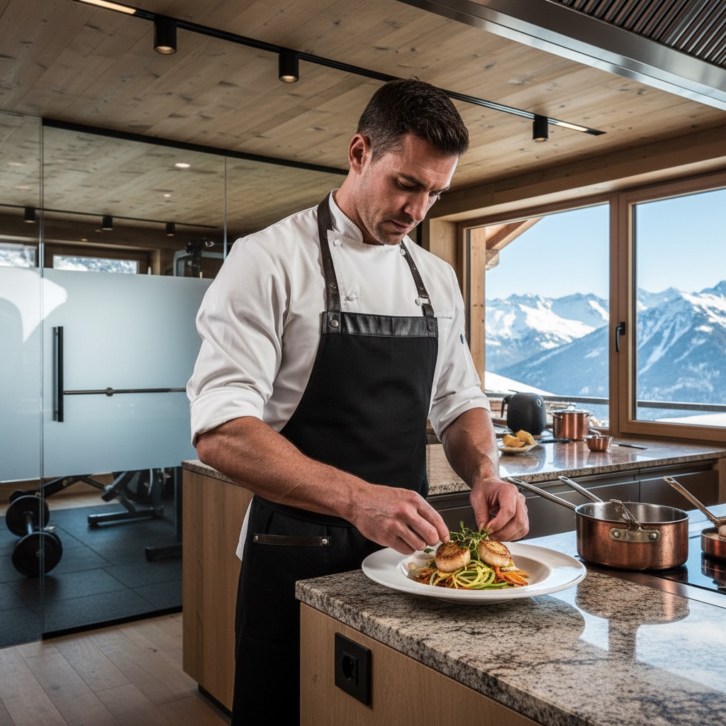 Private chef plating a healthy dish